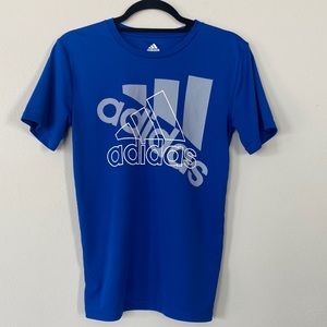 Adidas boys 100% polyester blue shirt M (10/12)